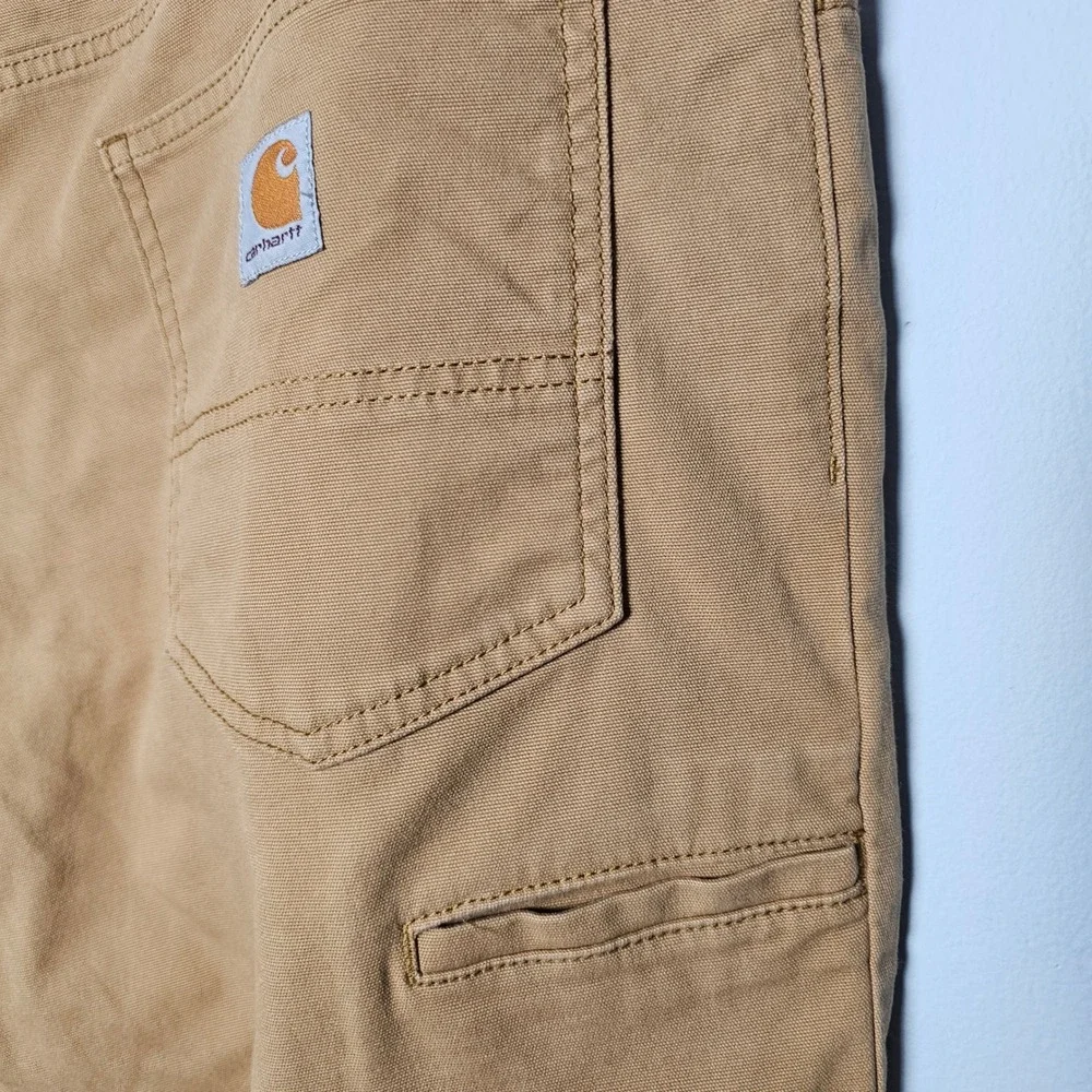 Carhartt Mens Rugged Flex Canvas Work Pant 38x30 Brown Relaxed Fit Workwear